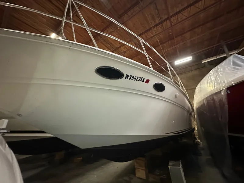 Slide: The Image of 1997 Sea Ray Sundancer 400 yacht in storage facility. - 2