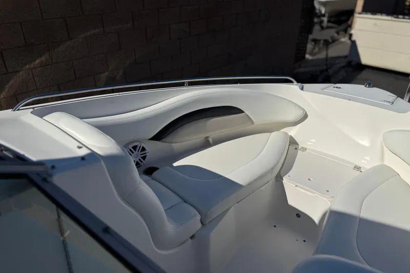 Slide: The Image of Interior view of 2011 Chaparral 267 SSX boat with white seating. - 15
