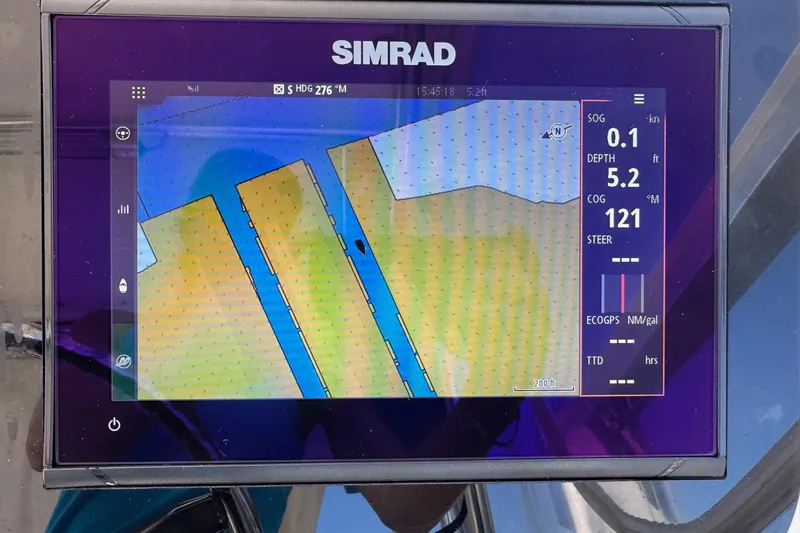 Slide: The Image of Simrad marine GPS display on a 2005 Century 3200 Walk-Around boat. - 35