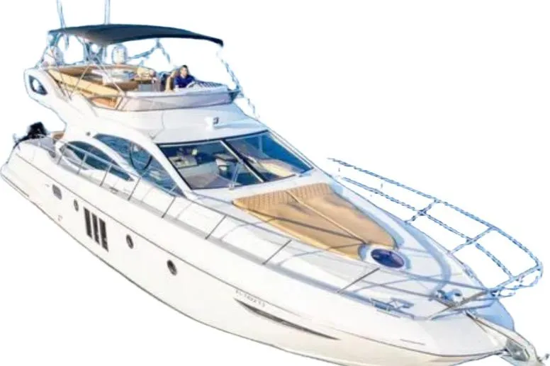 Slide: The Image of 2014 Azimut 48 yacht with sleek design and spacious deck. - 5