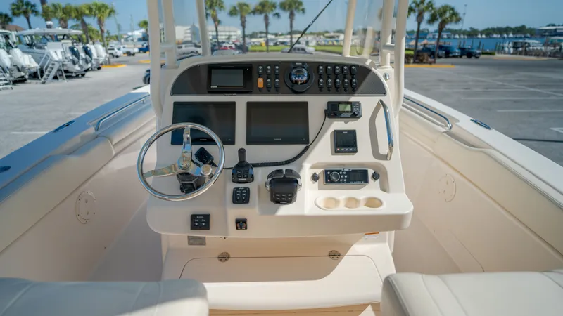 Slide: The Image of Grady-White Canyon 306 2019 helm with modern electronics. - 19