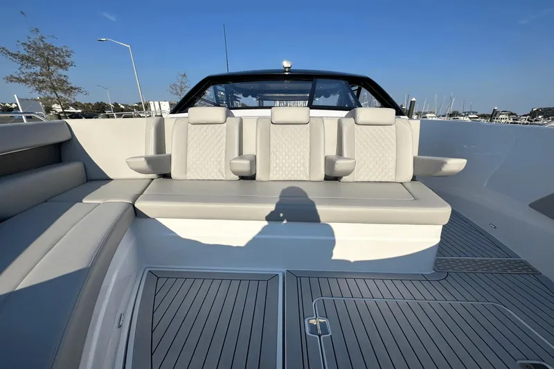 Slide: The Image of 2024 Cruisers Yachts 50 GLS luxury seating area with elegant design and spacious layout. - 28