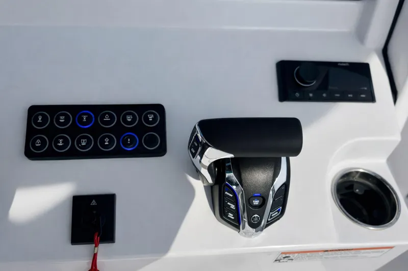 Slide: The Image of 2024 Sportsman Heritage 231 Center Console dashboard displaying engine metrics and GPS speed. - 14