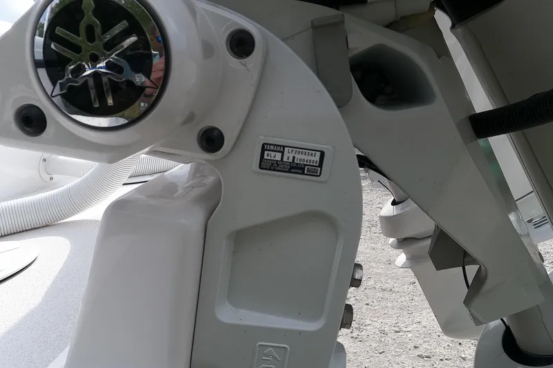 Slide: The Image of 2026 Bluewater Sportfishing 25T boat engine detail with Yamaha motor label. - 8