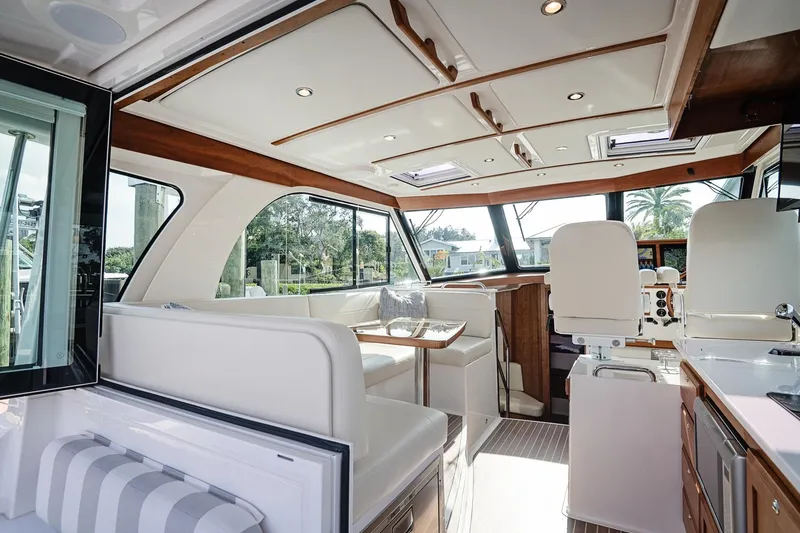 Slide: The Image of Luxurious interior of 2023 Back Cove 39O yacht with elegant seating and modern design. - 33