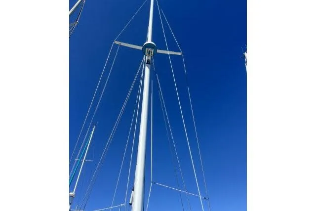 Slide: The Image of Teak swim platform on a 1993 Catalina 36 MkII sailboat. - 26