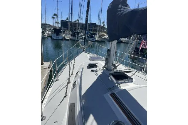 Slide: The Image of Sailboat docked in marina, Catalina 36 MkII, 1993 model, sunny day, calm waters. - 33