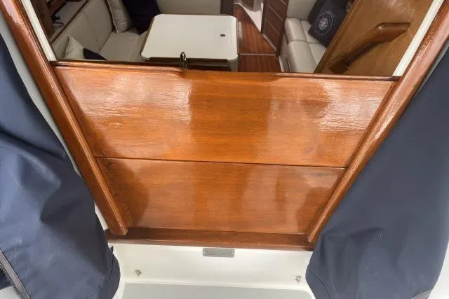Slide: The Image of Interior view of 1993 Catalina 36 MkII sailboat with polished wood finish. - 37