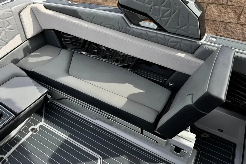 Slide: The Image of 2022 Nautique Super Air Nautique G25 Paragon interior seating with luxurious upholstery. - 36