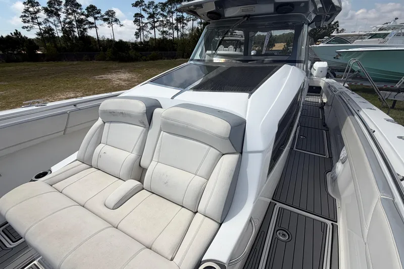 Slide: The Image of 2018 Nor-Tech 452 Super Fish boat with spacious seating and sleek design. - 25