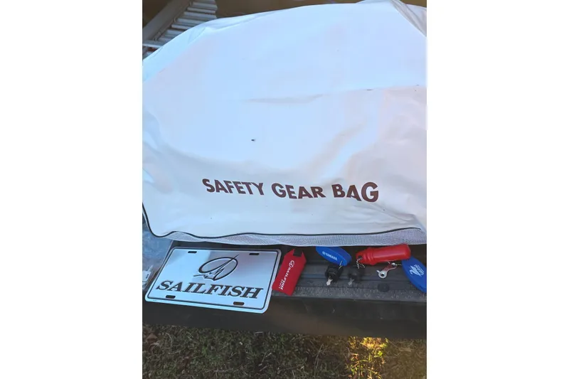 Slide: The Image of Safety gear bag on Sailfish 220 WAC boat with accessories, 2022 model. - 20