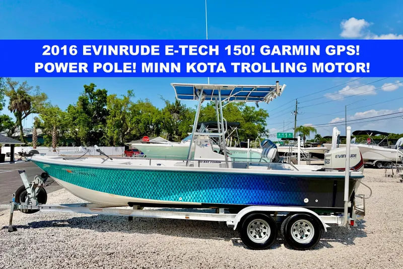 The Image of 2001 Sea Fox 215 Bay Fisher boat with 2016 Evinrude E-TECH 150, Garmin GPS, and trolling motor. - 0