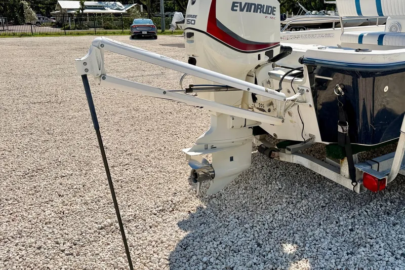 Slide: The Image of Rear view of a 2001 Sea Fox 215 Bay Fisher with Evinrude 150 engine. - 20