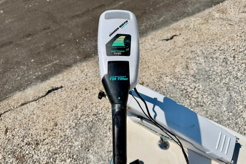 Slide: The Image of Minn Kota trolling motor on 2001 Sea Fox 215 Bay Fisher boat. - 28