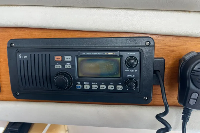 Slide: The Image of VHF marine transceiver IC-M127 on 1996 Riviera 4800 Sport Yacht dashboard. - 26