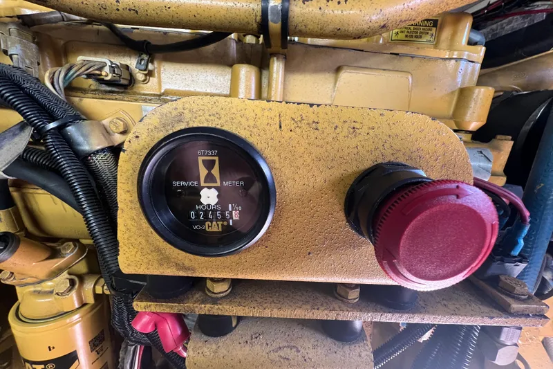 Slide: The Image of Engine service meter on a 1996 Riviera 4800 Sport Yacht, showing 2455.8 hours. - 52