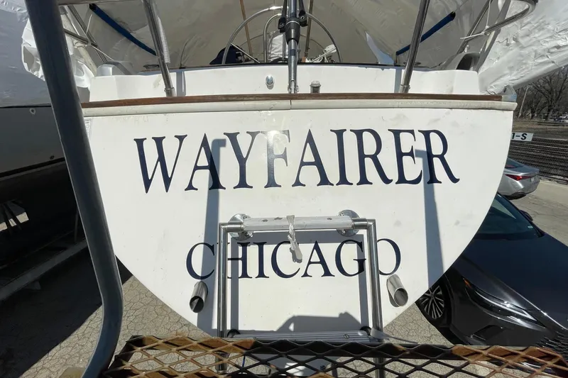 Slide: The Image of Rear view of 1982 Sabre 34 yacht named Wayfarer in Chicago. - 8