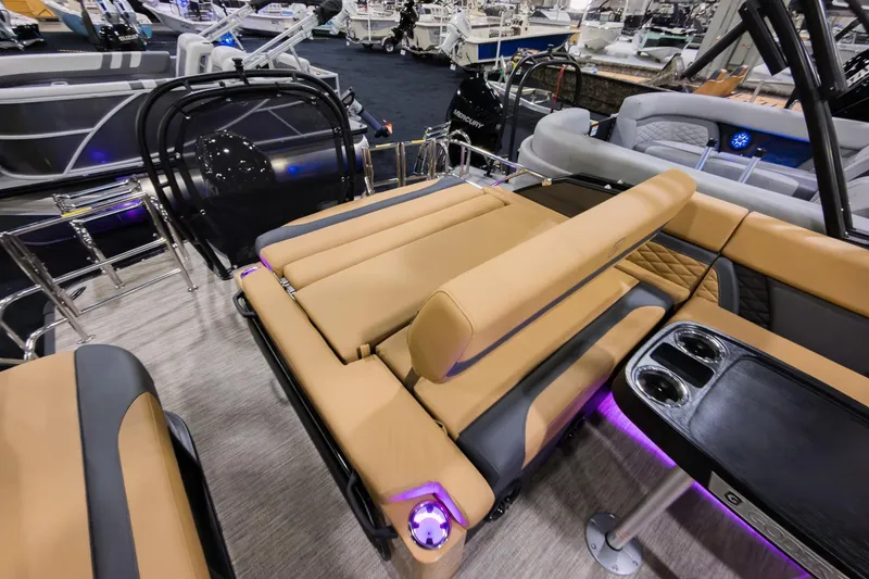 Slide: The Image of Luxurious 2026 Godfrey Monaco 235 boat with stylish single flip lounge seating. - 24