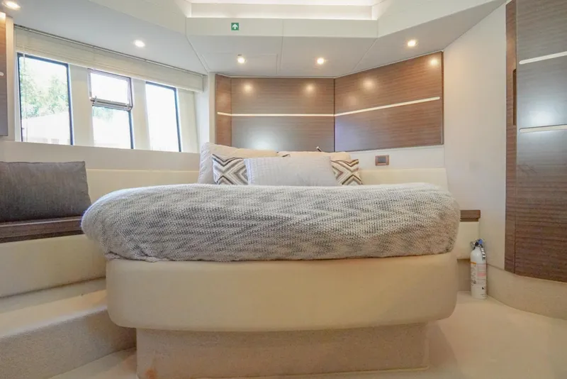 Slide: The Image of Luxurious bedroom interior of 2015 Azimut 54 Fly yacht with modern design. - 45