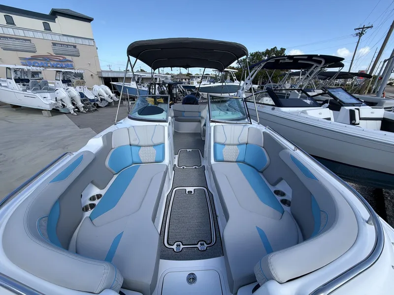 Slide: The Image of Interior view of 2026 Hurricane 2400 SD boat at the dock. - 19