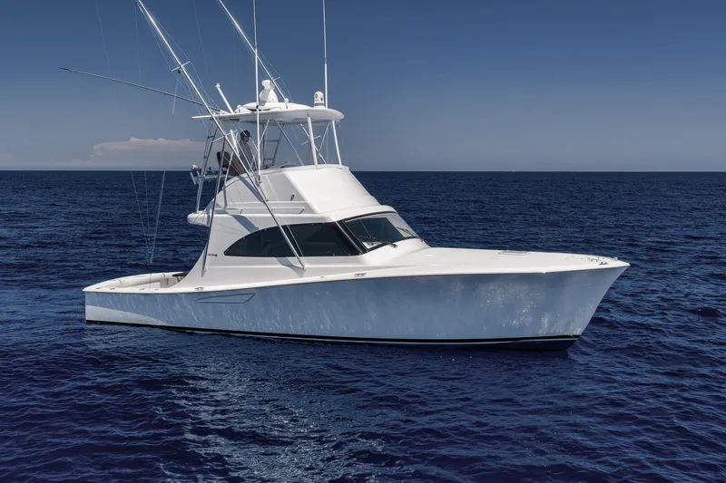 Slide: The Image of 2018 Viking 37 Billfish yacht cruising on open ocean waters. - 11