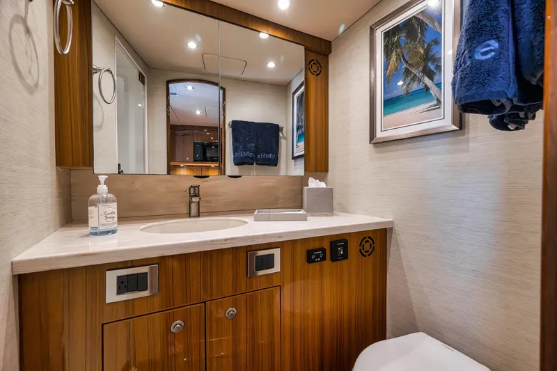 Slide: The Image of Luxurious bathroom interior of 2018 Viking 37 Billfish yacht with modern amenities. - 25