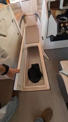 Slide: The Image of Interior of Yamaha AR250 boat with storage compartment, 2026 model. - 15