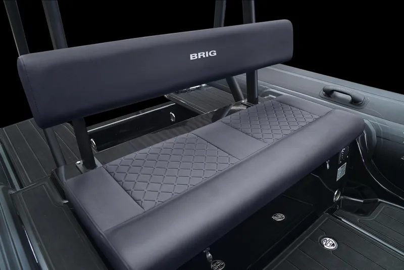 Slide: The Image of 2026 Brig Navigator 20 boat seat with quilted design and sleek black finish. - 14