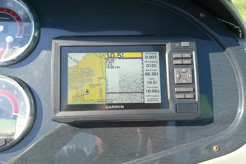 Slide: The Image of Garmin GPS display on 2021 Hurricane SunDeck 2410 OB boat dashboard. - 15