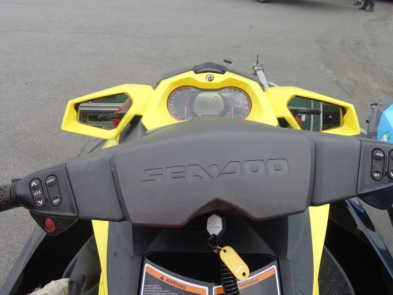 Slide: The Image of Handlebars of a yellow 2015 Sea-Doo GTR™ 215 jet ski. - 10
