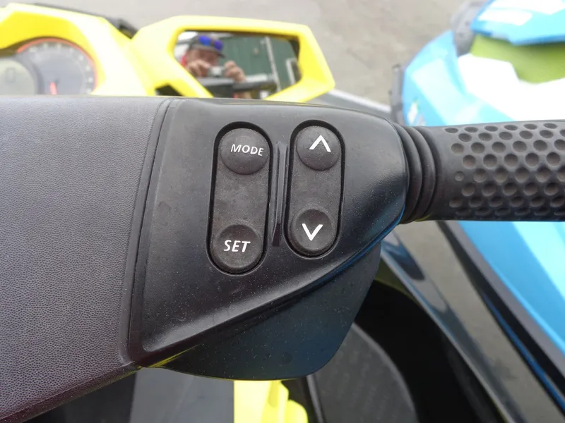 Slide: The Image of Close-up of 2015 Sea-Doo GTR™ 215 jet ski controls. - 12