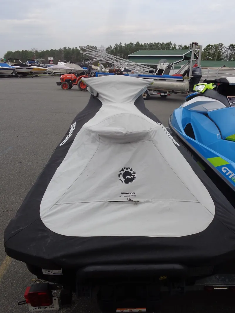 Slide: The Image of 2015 Sea-Doo GTR 215 with cover on trailer. - 29