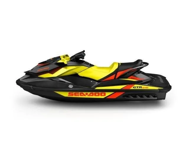 Slide: The Image of 2015 Sea-Doo GTR 215 jet ski in black and yellow. - 32