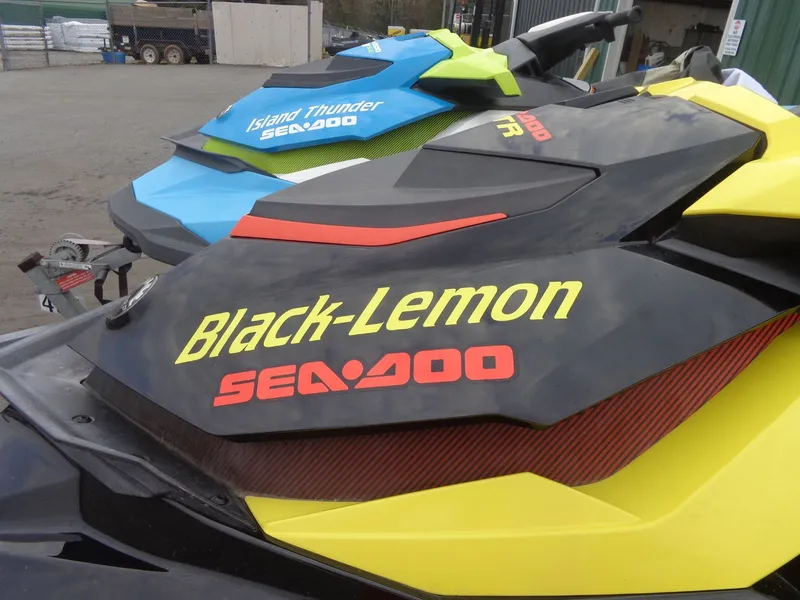 Slide: The Image of 2015 Sea-Doo GTR 215 jet skis in vibrant colors. - 6