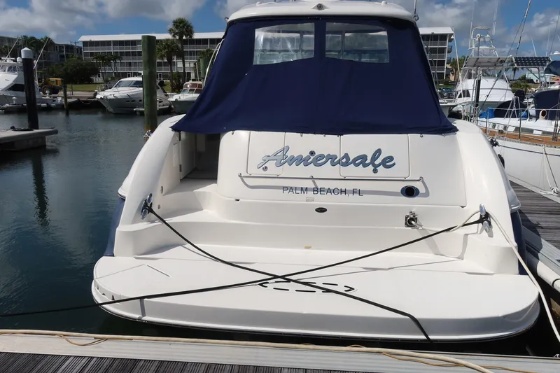 Slide: The Image of 2005 Sea Ray 500 Sundancer yacht docked in marina, Palm Beach, FL. - 1