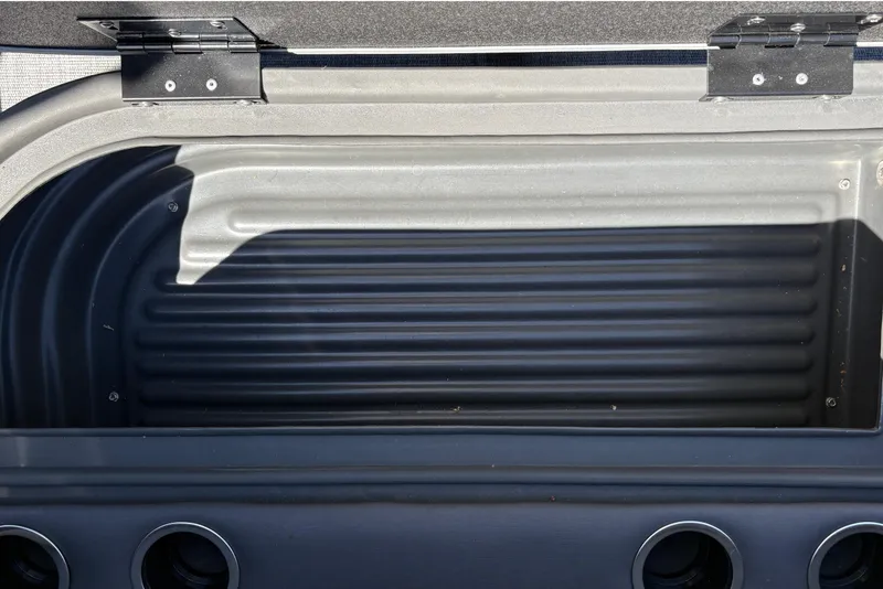 Slide: The Image of Storage compartment of 2026 Sun Tracker Party Barge 16 DLX pontoon boat. - 28