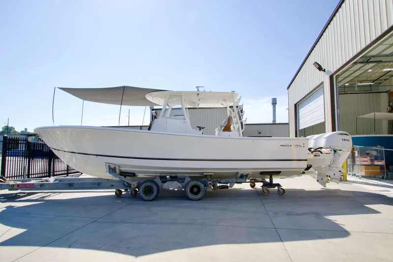 Slide: The Image of Regulator 35 from 2027 on a trailer in a shipyard area. - 43
