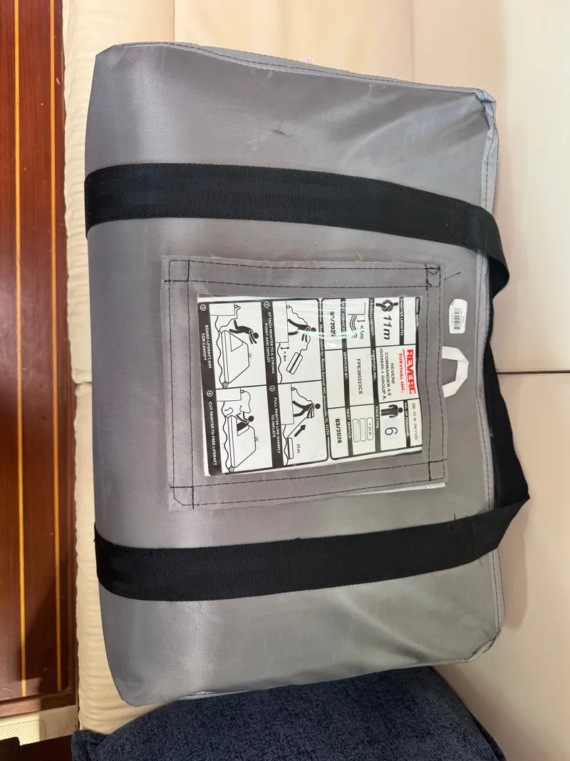 Slide: The Image of Gray bag with instructions, Island Packet 380, 2001. - 31