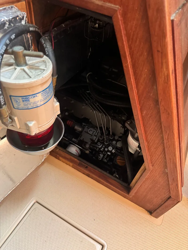 Slide: The Image of Engine compartment of a 2001 Island Packet 380 sailboat. - 45