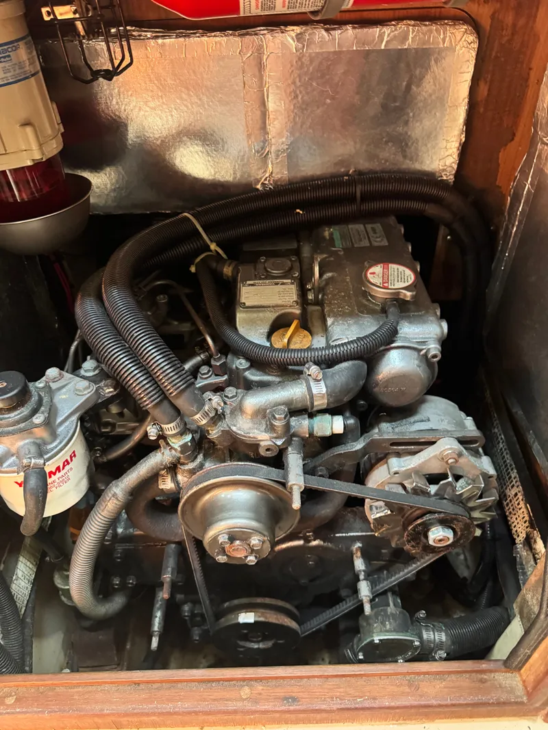 Slide: The Image of Engine compartment of a 2001 Island Packet 380 sailboat. - 46