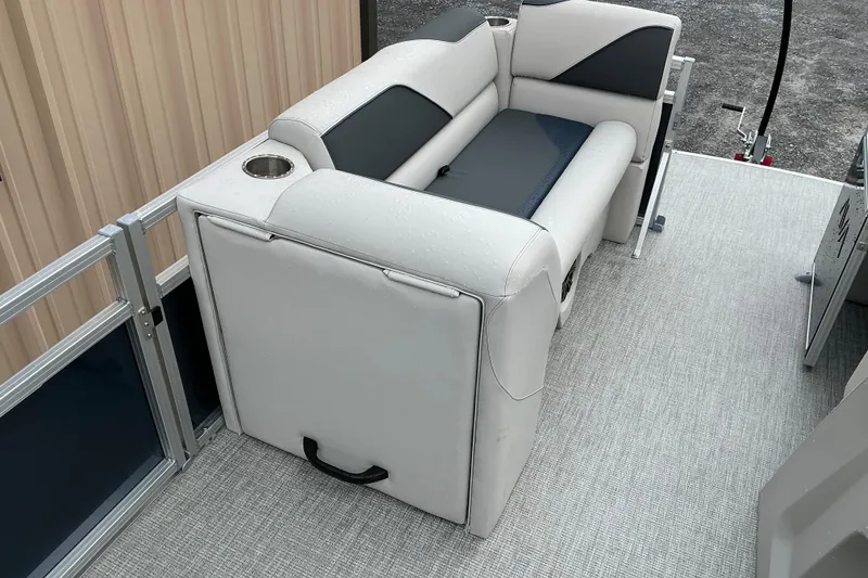 Slide: The Image of 2026 Avalon Venture Quad Lounge interior with sleek seating and cup holders. - 11