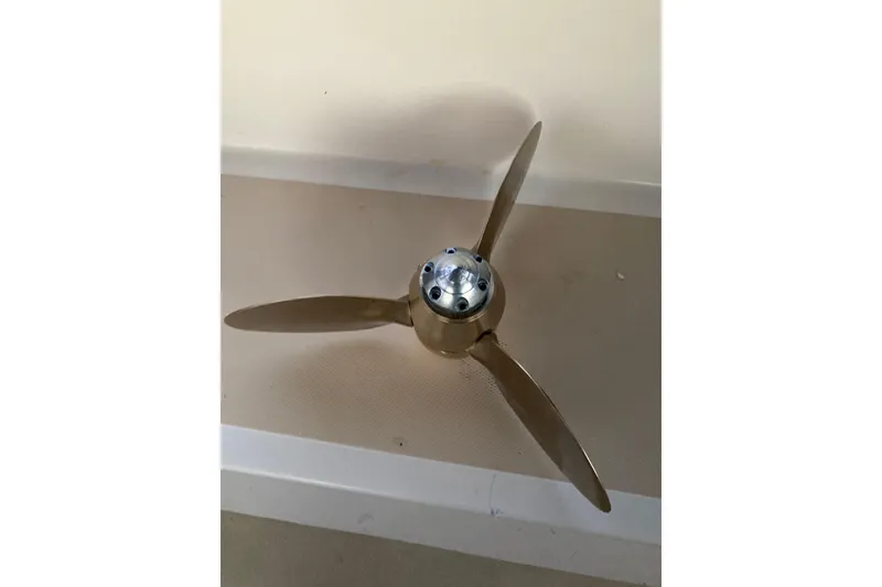 Slide: The Image of Bronze three-blade propeller for 1978 Gulfstar Ketch sailboat. - 45