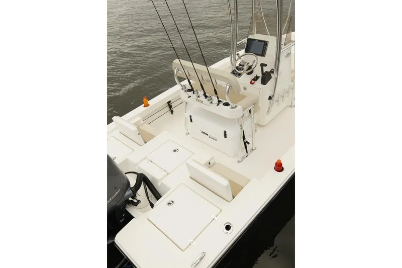 Slide: The Image of Manufacturer Provided Image: 2022 Pathfinder 2200 TRS fishing boat with rod holders and navigation equipment. - 64