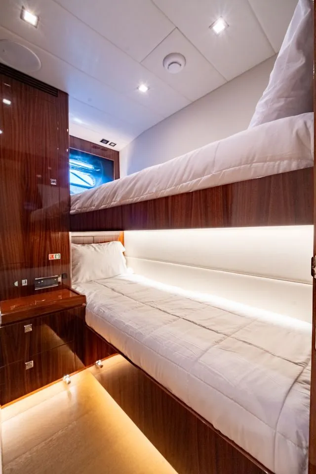Slide: The Image of Luxurious cabin with bunk beds on Horizon E88 yacht, 2013 model. - 17