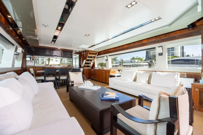 Slide: The Image of Luxurious interior of a 2013 Horizon E88 yacht. - 5