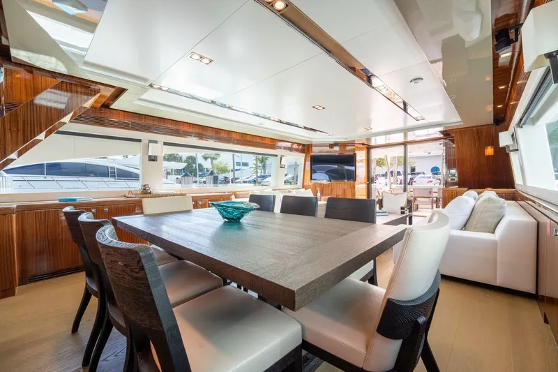 Slide: The Image of Luxurious interior of a 2013 Horizon E88 yacht. - 6