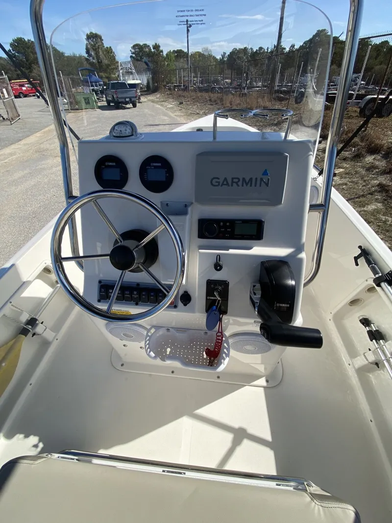 Slide: The Image of 2022 Key West 1720 boat console with Garmin device. - 2