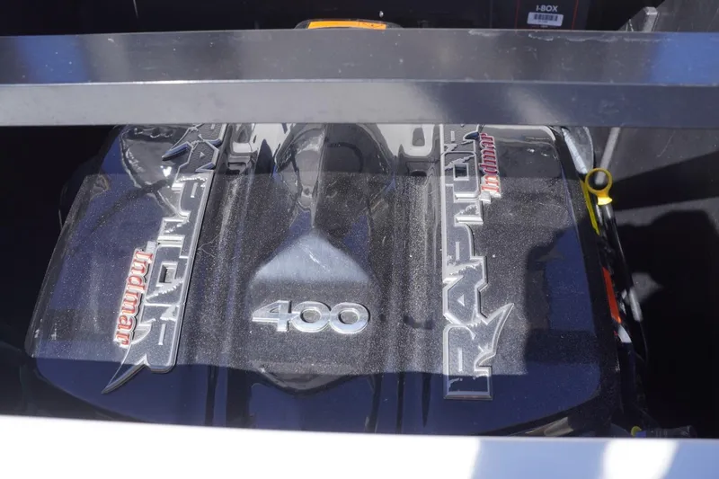 Slide: The Image of 2022 Tigé 22RZX boat engine, Indmar Raptor 400, close-up view. - 52