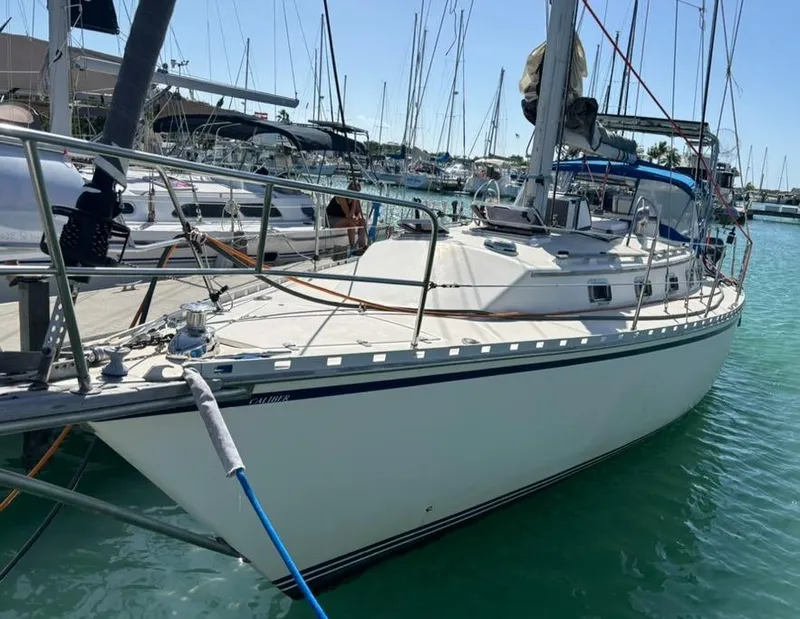 The Image of 1989 Caliber 38 sailboat docked in marina. - 0