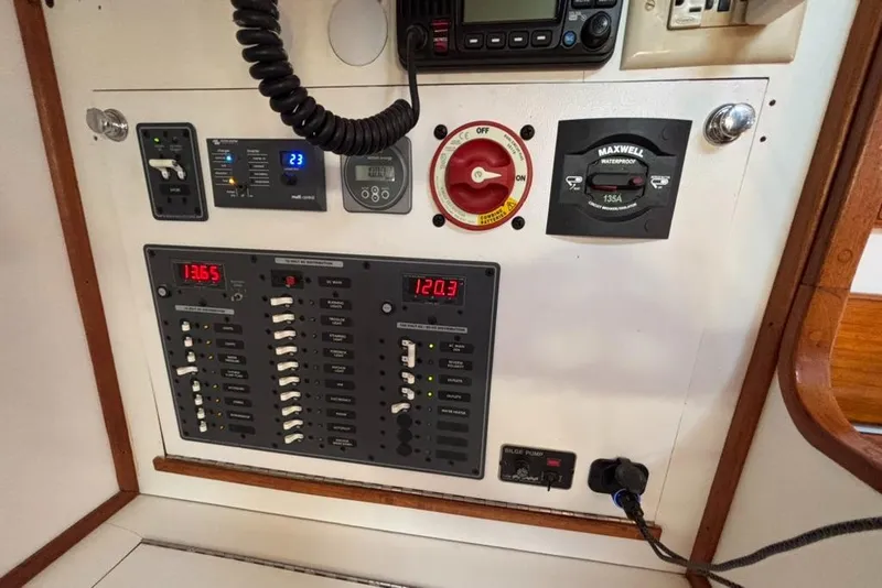 Slide: The Image of Electrical control panel on a 1989 Caliber 38 sailboat. - 16